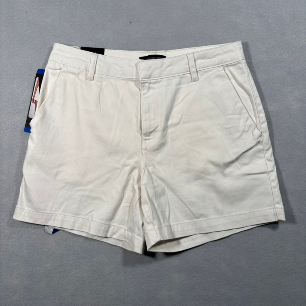 Banana Republic White Chino Shorts Womens 10 NWT Mid Rise Summer Coastal Preppy
